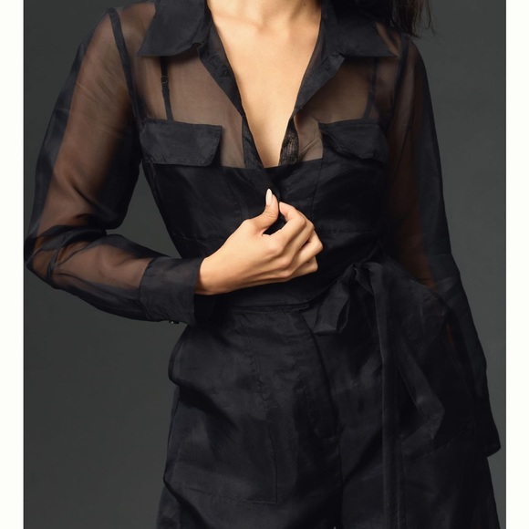 Anthropologie Sheer Jumpsuit - Picture 3 of 6